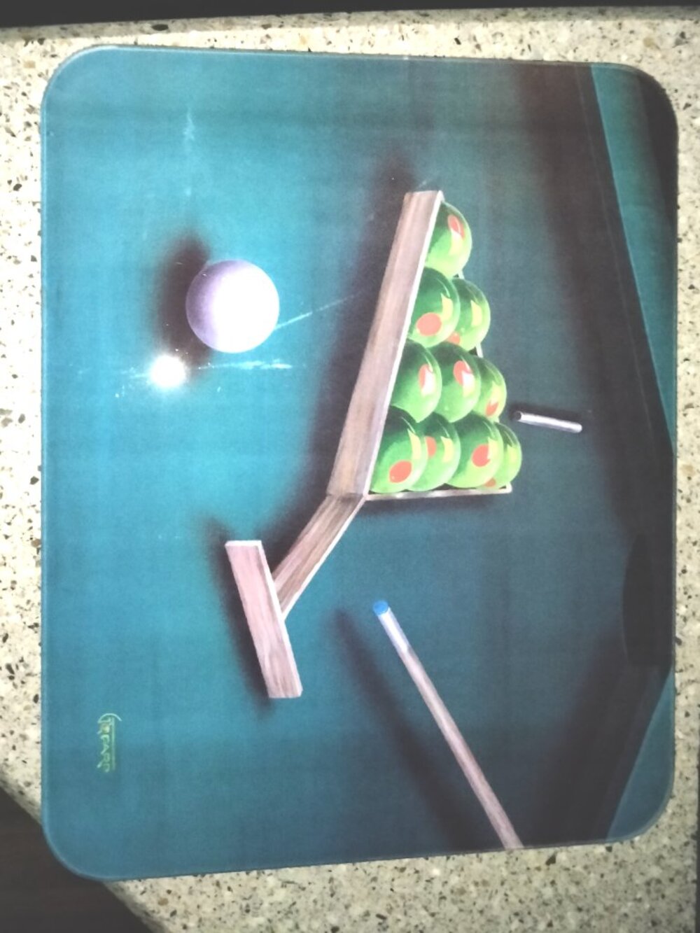 New Tempered Glass Billiards Martini Olive Serving/Cuttin…